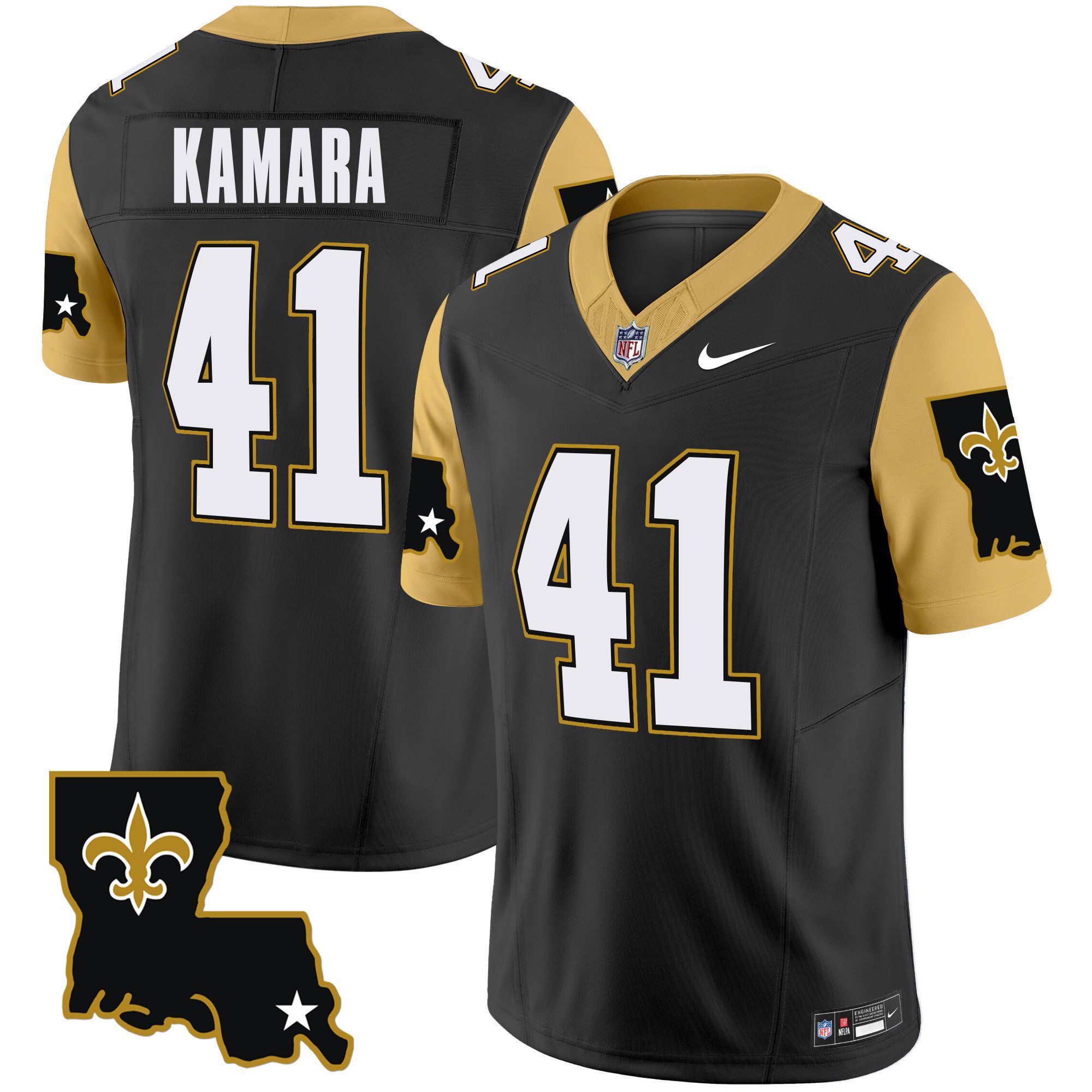 Men New Orleans Saints 41 Kamara Black 2024 Nike 1987 Legacy Vapor Limited NFL Jersey